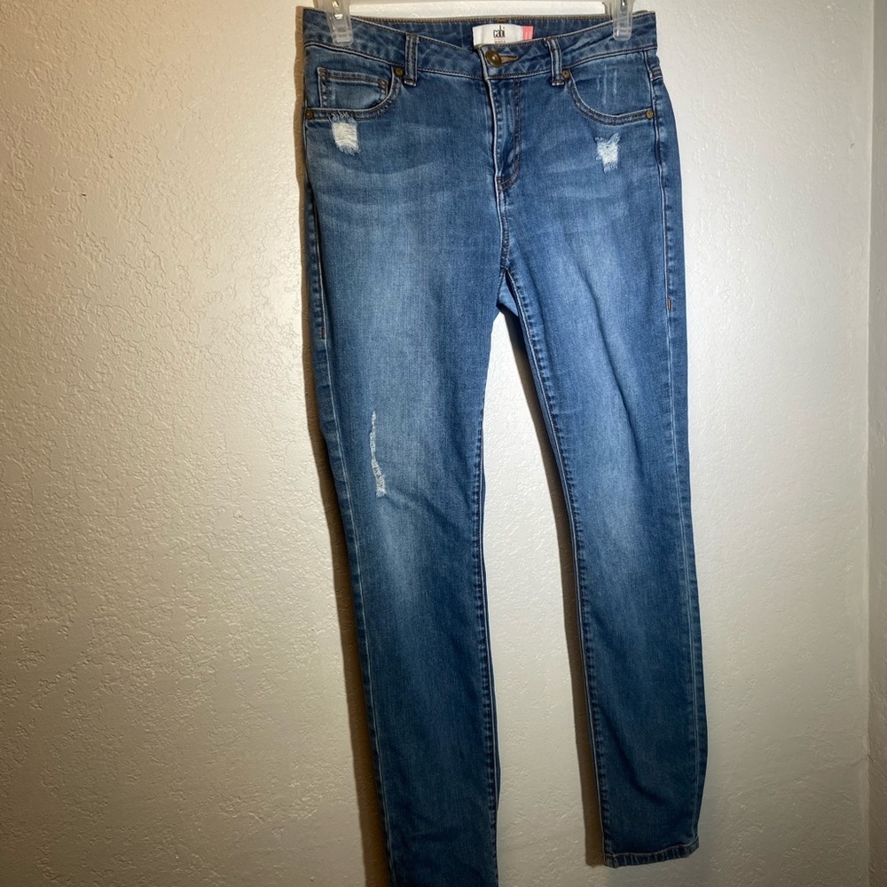 Cabi Curvy Skinny Distressed Jeans Style 5091 Sz 8 - Picture 2 of 4